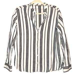 VANESSA BRUNO Blue Stripe 100% Cotton Button-Up Shirt EU 38 US Size M/6